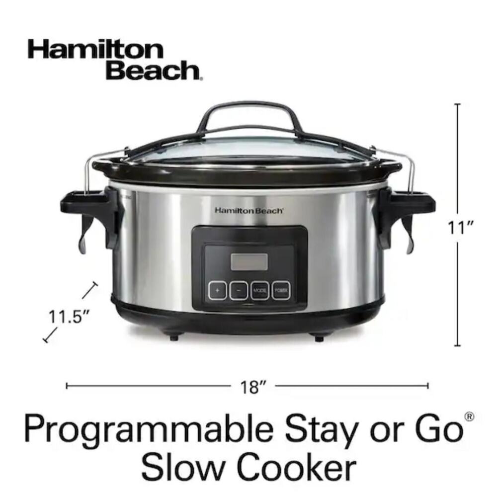 Hamilton Beach 6 Qt Crockpot Slow Cooker Open Box - Picture 4 of 5